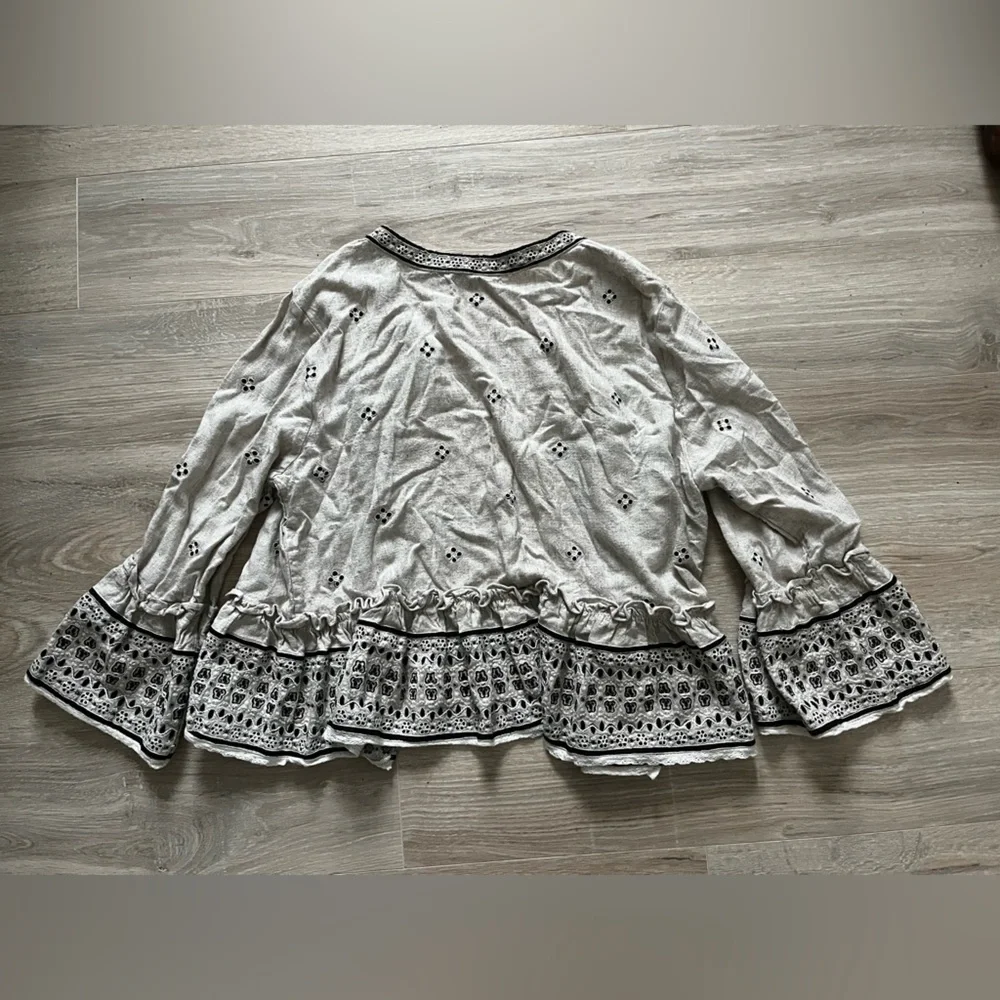 Pilcro Anthropologie Women’s Cropped Eyelet Kimono Boho - Medium/Large - Picture 11 of 11